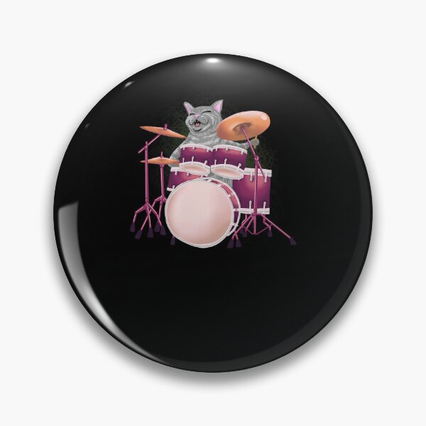 Item preview, COOL CAT PLAYING DRUMS FUNNY KITTEN INSTRUMENT PLAYER GIFT designed and sold by sobriowslen.