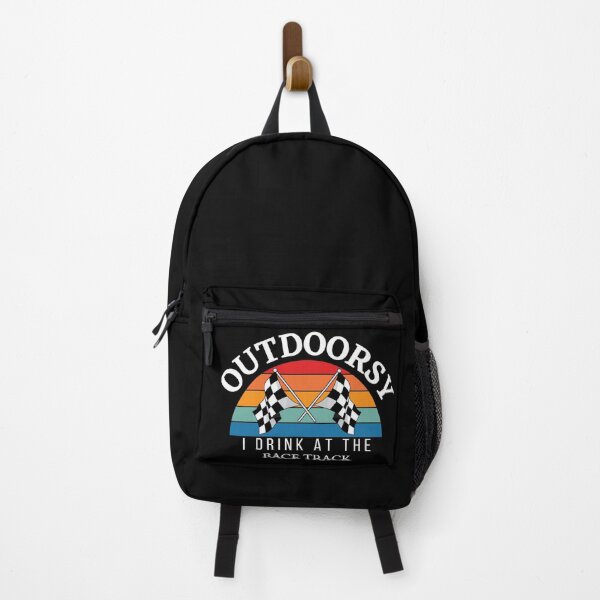 Item preview, Outdoorsy I Drink at the Race Track Racetrack Drag Strip Dirt Track Nascar Checkered Flag Race Outdoors designed and sold by CarantinedChaos.
