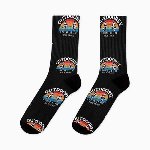 Item preview, Outdoorsy I Drink at the Race Track Racetrack Drag Strip Dirt Track Nascar Checkered Flag Race Outdoors designed and sold by CarantinedChaos.
