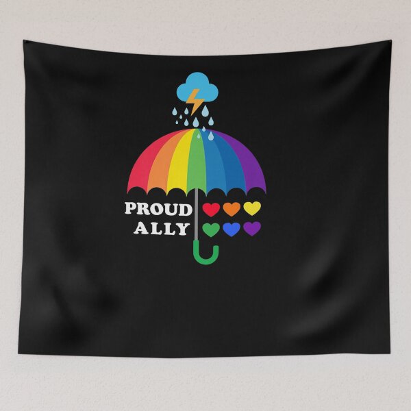 Item preview, PROUD ALLY GAY PRIDE PARADE LGBT DAY MONTH RAINBOW UMBRELLA designed and sold by sobriowslen.