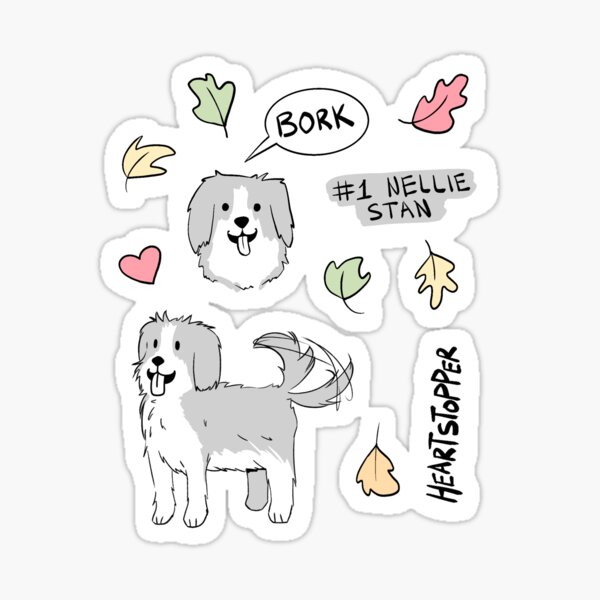 Vista previa del artículo con la obra «Nellie Nelson, Nick's Dog Heartstopper», diseñado y vendido por Wheezecough.