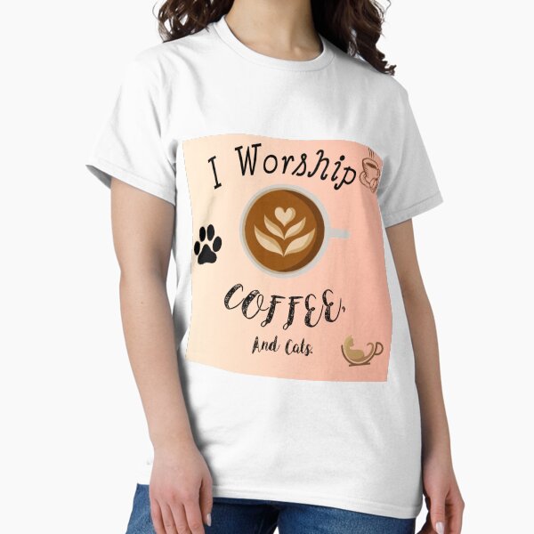 Vista previa del artículo con la obra «Adorador amante del café y los gatos», diseñado y vendido por AvaWillow16.
