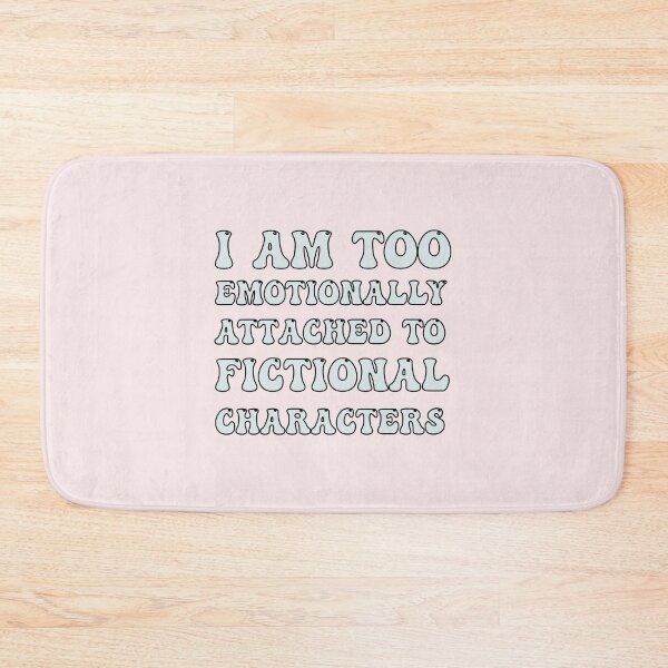 Item preview, emotionally attached to fictional characters | Funny Reading Quote with Groovy Font Blue designed and sold by SomeDesignThing.
