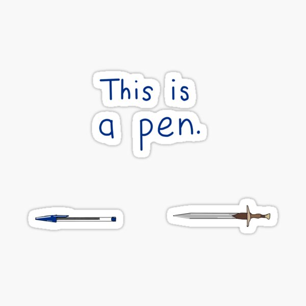 Vista previa del artículo con la obra «Esta es una espada de pluma», diseñado y vendido por SimplyHilarious.