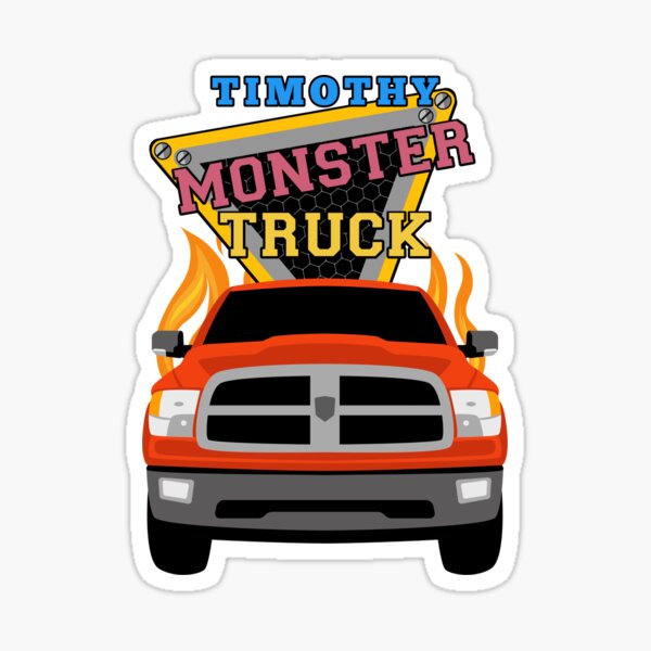 Monster Truck Cartoon Auto Car Bumper Sticker Decal