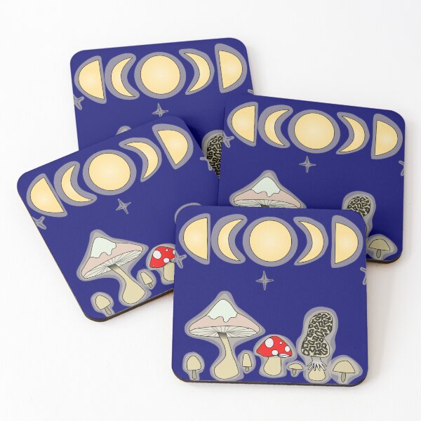 Item preview, Glowing mushrooms and the phases of the Moon designed and sold by RandiMullins.