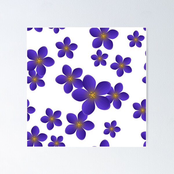 Item preview, Blue Violet Flower Pattern designed and sold by risingrocket.