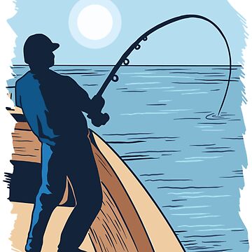 Awesome design that features a man deep sea fishing " Poster for Sale by  HSColorpress | Redbubble