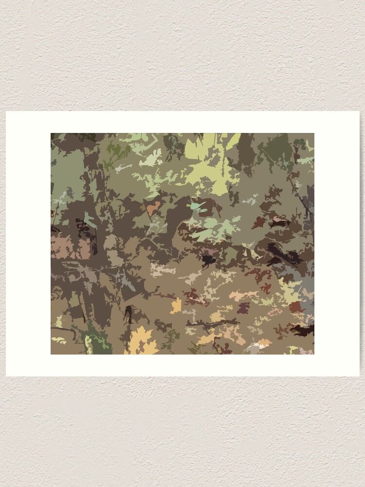 Woods Camo Brown and Green Camouflage Abstract Nature Pattern Design | Art  Print