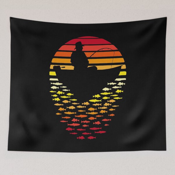 Item preview, Father's Day Fishing Retro Sunset Funny Fisherman Dad And Boat designed and sold by GrandeDuc.