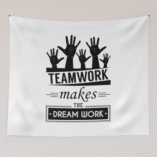 Item preview, Teamwork Makes The Dream Work Vintage Typography print with Quote designed and sold by VucajMokia.