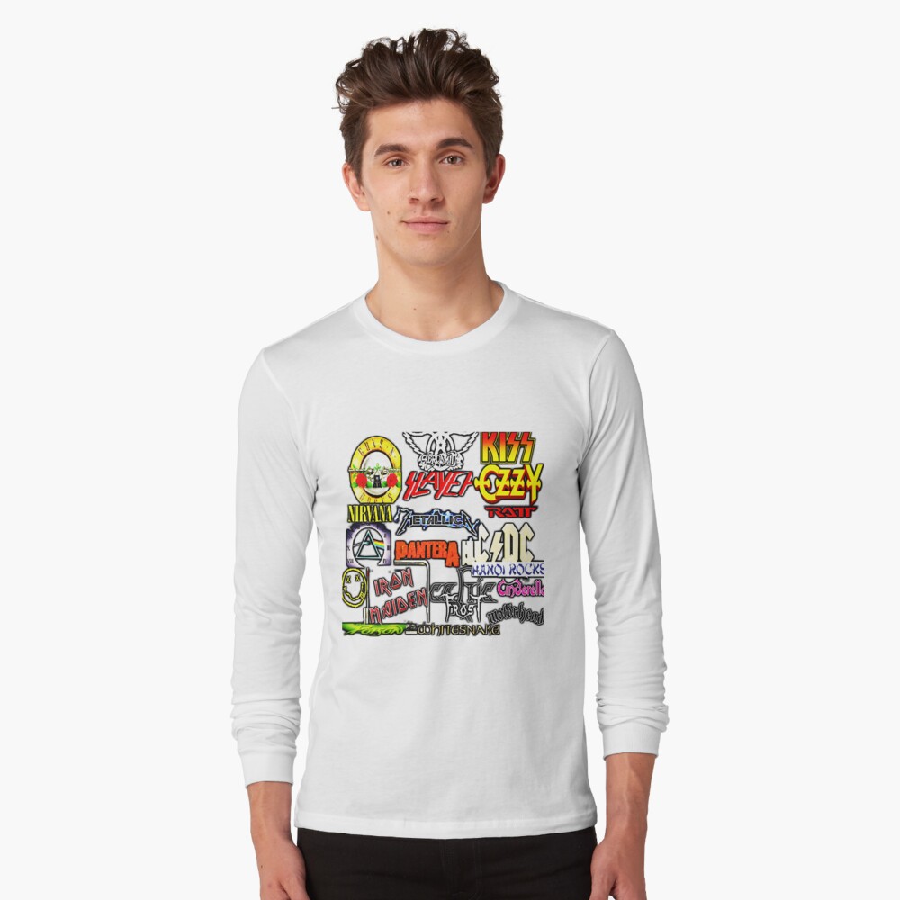 80s Rock Bands Collage Amazing Rock Band Essential T-Shirt | Redbubble