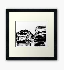 Sydney harbour bridge and ferries Framed Print