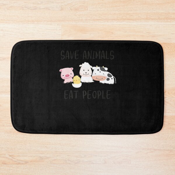 Item preview, SAVE ANIMALS EAT PEOPLE FUNNY VEGAN VEGETARIAN FOODS designed and sold by sobriowslen.
