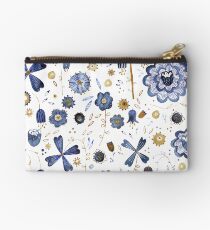 Indigo Flower Mashup Zipper Pouch
