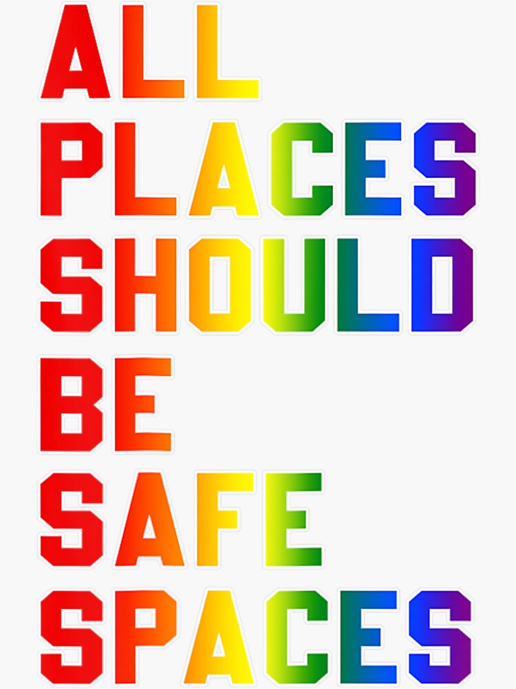 "All Places Should Be Safe Spaces Bisexual Bi Pride Flag Lgbt" Sticker ...