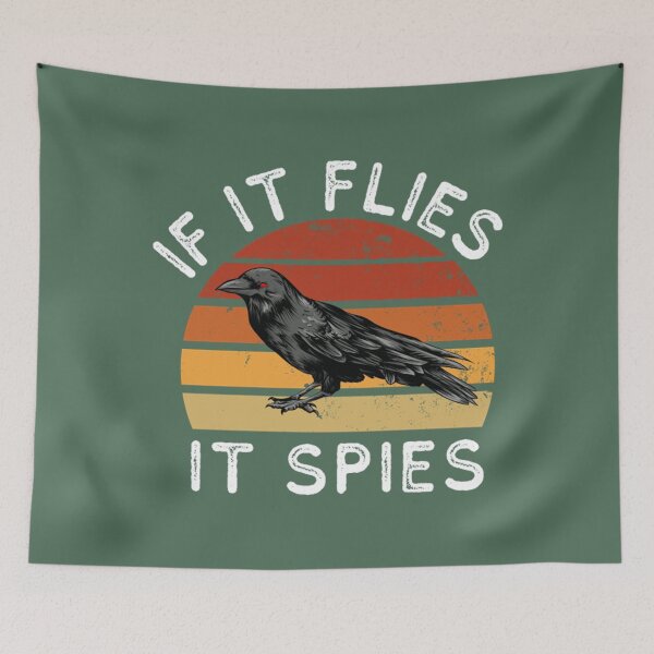 Item preview, If It Flies It Spies T-ShirtVintage If It Flies It Spies Crow Bird designed and sold by GaviJav.