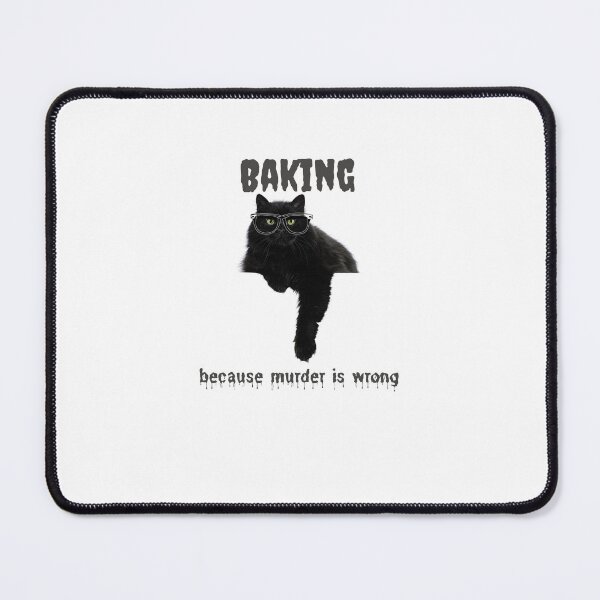 Item preview, black senior siberian Cat Baking because murder is wrong cat designed and sold by Shifa19.