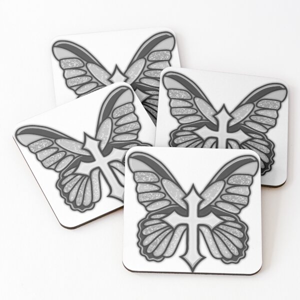 Item preview, Y2K Butterfly Cross - B & W designed and sold by CaseyLeeArt.
