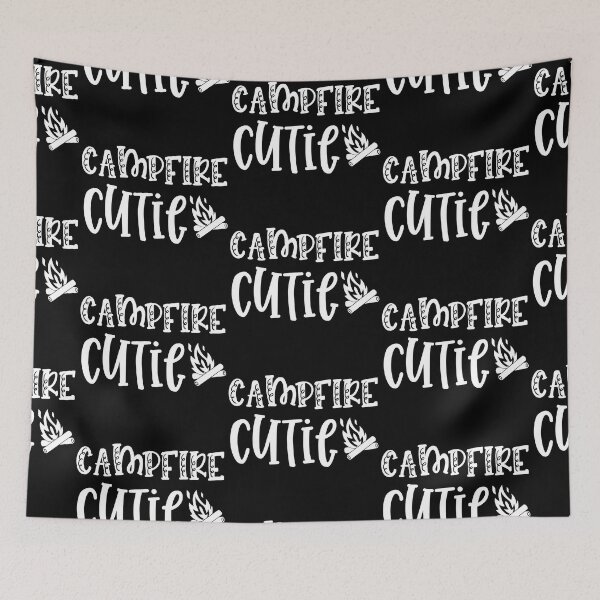 Item preview, Campfire Cutie Adventure Awaits le Mountain Hiking Camping Tree Mountains Tent Art Design Happy Apparel Essential Inspiration Joy Mood Funny designed and sold by DesignByHeartUK.