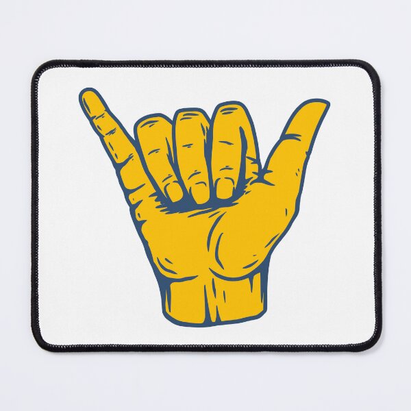 Item preview, Blue Outline Yellow Hang Loose Shaka designed and sold by EpicCreation.