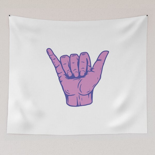 Item preview, Blue Outline Purple Hang Loose Shaka designed and sold by EpicCreation.