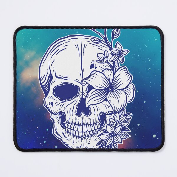 Item preview, flowered skull under starry sky designed and sold by mrelax57700.