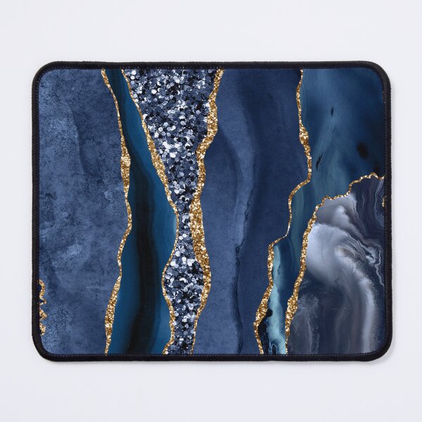 Item preview, Abstract Blue and Gold Glitter Modern Geode Agate Design designed and sold by Paulele.
