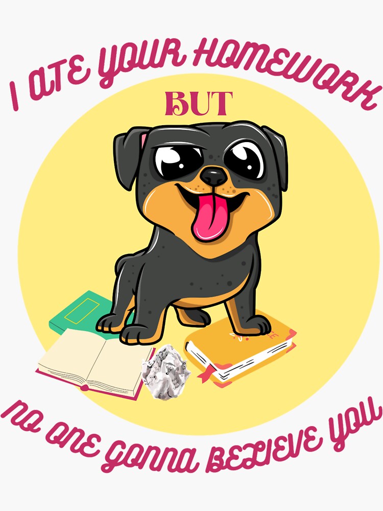"Funny dog meme for dog lovers School homework meme" Sticker for Sale