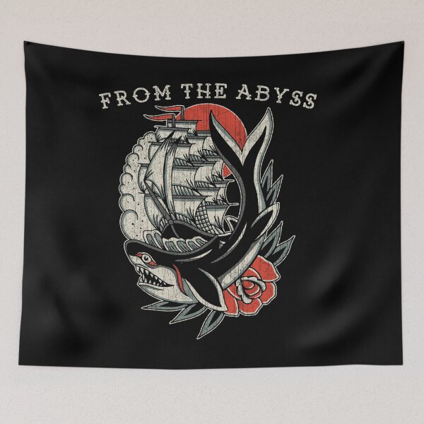 Item preview, From the Abyss, Neo Traditional, Old School Ship & Shark, Nautical Tattoo Design designed and sold by Proverbial Wisdom Design.