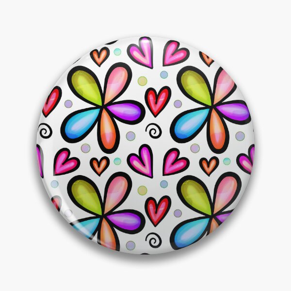 Item preview, Hippy flowers, hearts, dots, and doodles designed and sold by Becky Hunter.