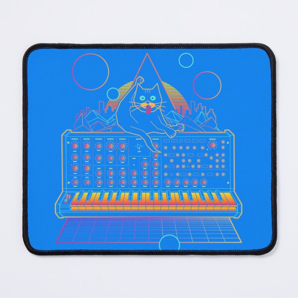 Item preview, Synthwave Cat On Synthesizer Essential T-Shirt designed and sold by JosefBelien.