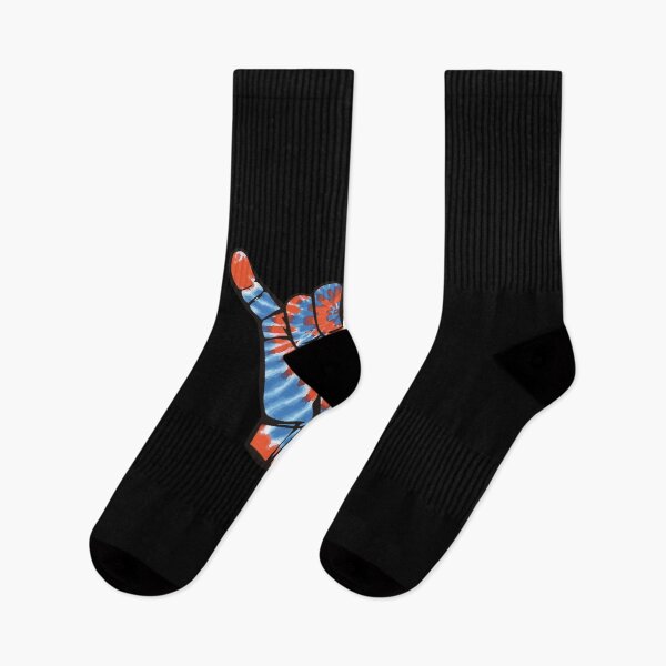 Aperçu de l'œuvre Shaka tie-dye orange et bleu Sticker créée et vendue par janlzmaude.