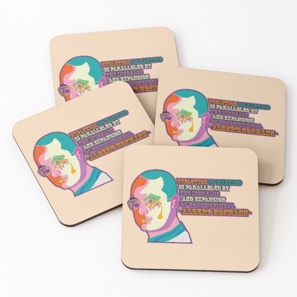 Item preview, Albert Hofmann - Trip Style - colorful illustration - “Evolution of mankind is paralleled by the increase and expansion of consciousness.” designed and sold by Boogosh.