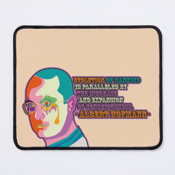 Item preview, Albert Hofmann - Trip Style - colorful illustration - “Evolution of mankind is paralleled by the increase and expansion of consciousness.” designed and sold by Boogosh.