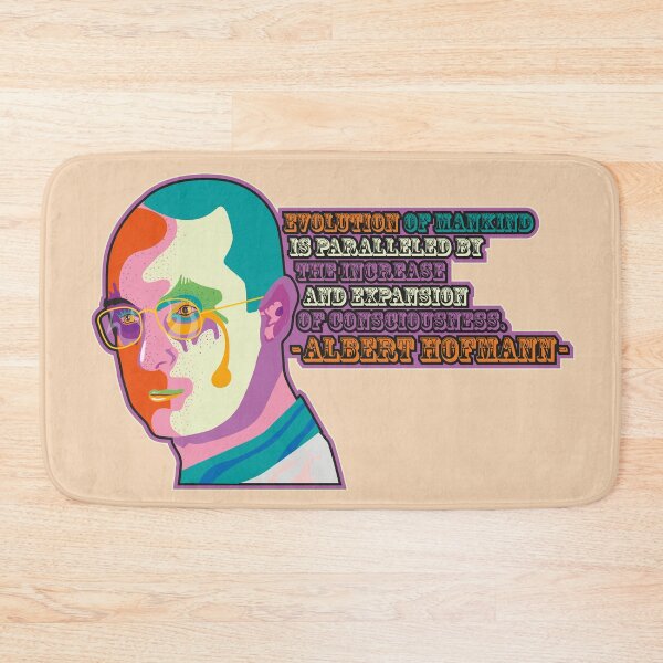 Item preview, Albert Hofmann - Trip Style - colorful illustration - “Evolution of mankind is paralleled by the increase and expansion of consciousness.” designed and sold by Boogosh.