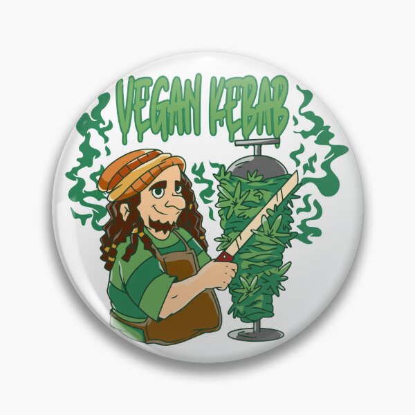 Item preview, Vegan Kebab Funny stoner design with kebab man on a cannabis skewer designed and sold by Rob-Son.
