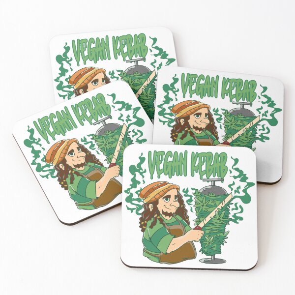 Item preview, Vegan Kebab Funny stoner design with kebab man on a cannabis skewer designed and sold by Rob-Son.