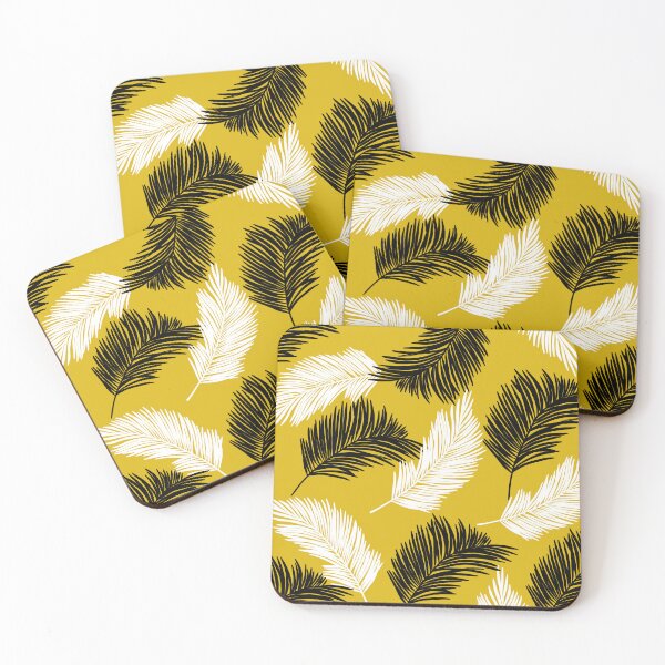 Item preview, Tropical Wild Leaves Pattern Palm on Gold Yellow designed and sold by GraphicsClub.