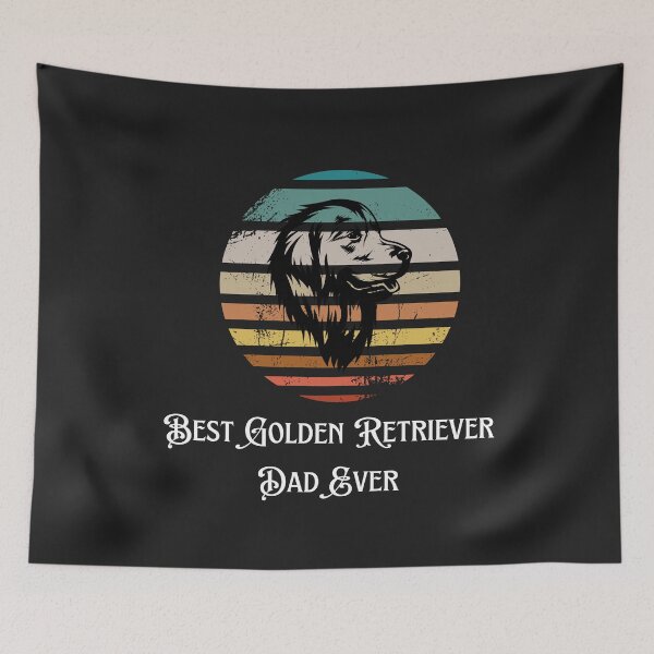 Item preview, Best Golden Retriever Dad Ever. Retro Sunset Golden Retriever. Vintage Sunset Golden Retriever. designed and sold by Doggymadness.