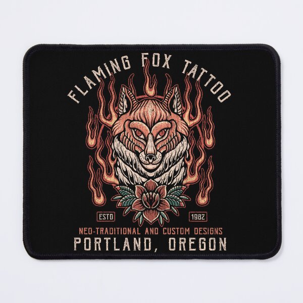 Item preview, Flaming Fox Tattoo, Portland, Studio Design, Neo Traditional, Old School Tattoo designed and sold by Proverbial Wisdom Design.