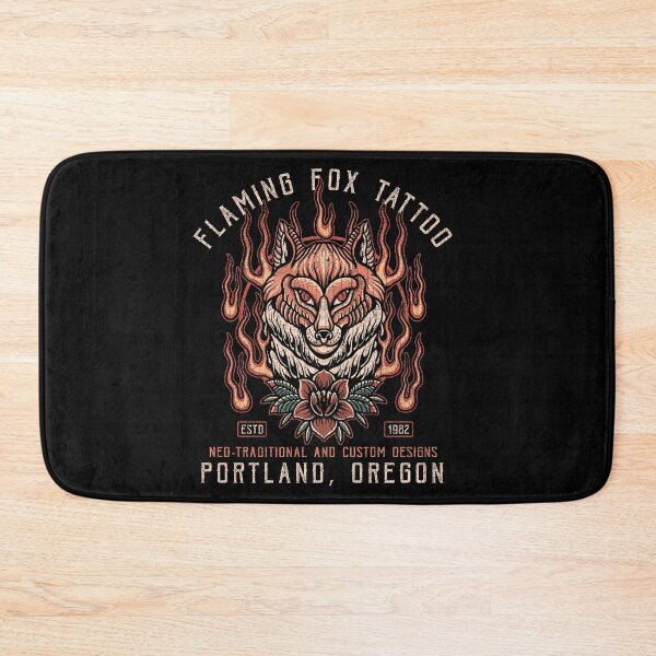 Item preview, Flaming Fox Tattoo, Portland, Studio Design, Neo Traditional, Old School Tattoo designed and sold by Proverbial Wisdom Design.