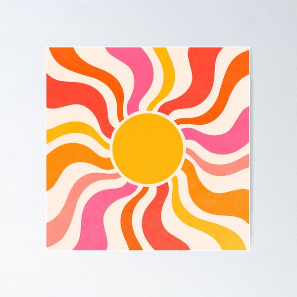 Artikel-Vorschau von Sun Retro 70er bunte orange rosa Sonnenstrahlen, designt und verkauft von trajeado14.