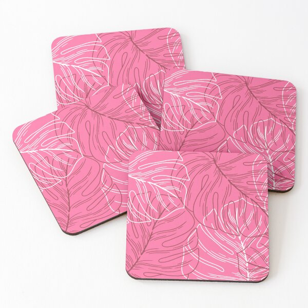 Item preview, Minimalistic Monstera Leaves Pattern Pink designed and sold by GraphicsClub.
