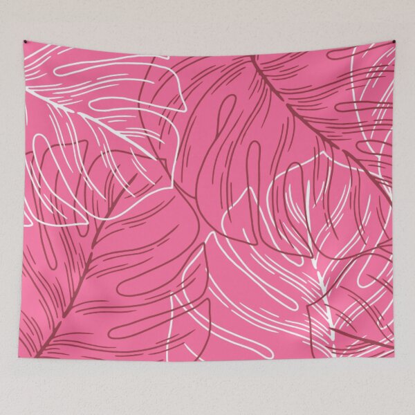 Item preview, Minimalistic Monstera Leaves Pattern Pink designed and sold by GraphicsClub.