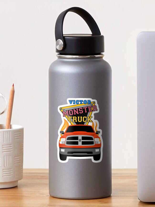 Monster Trucks Water Bottle Name Label