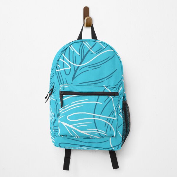 Item preview, Minimalistic Monstera Leaves Pattern Turquoise Blue designed and sold by GraphicsClub.