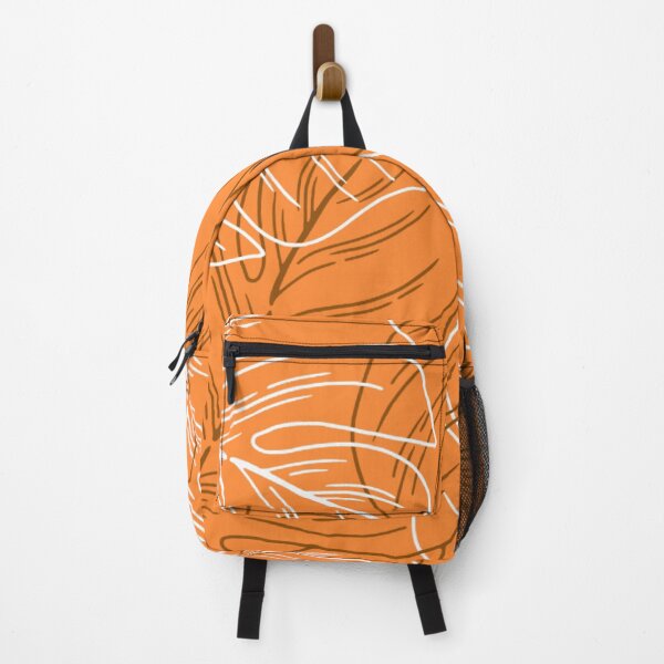 Item preview, Minimalistic Monstera Leaves Pattern on Orange designed and sold by GraphicsClub.