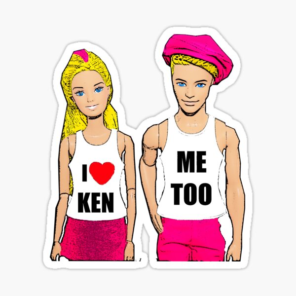 I Love Ken! (Me Too). Funny, Gay Art. Cool Queer Art! Sticker