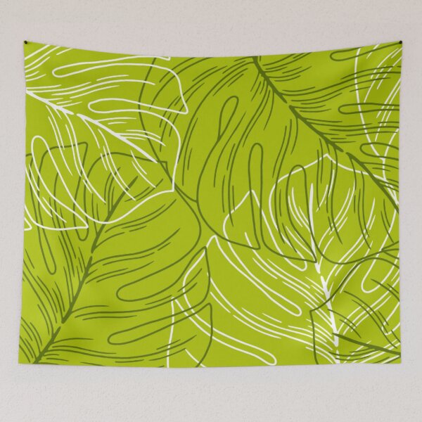 Item preview, Minimalistic Monstera Leaves Pattern on Olive-green designed and sold by GraphicsClub.
